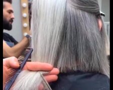 Talentovaný stylista změnil šedovlasou klientku v mladou krásku